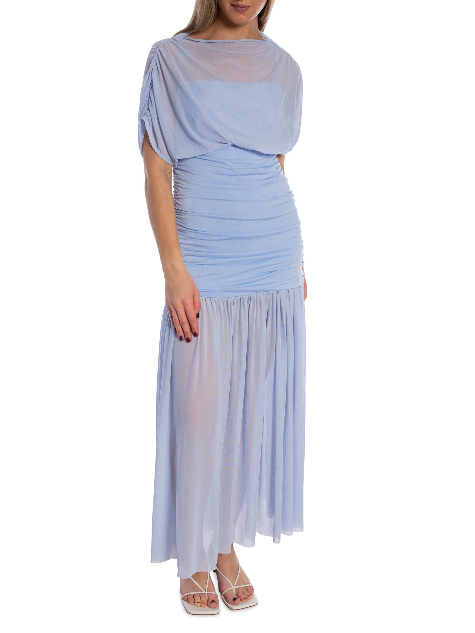KLÄNNING ELGANT DRAPED LONG BLUE_109368.jpg