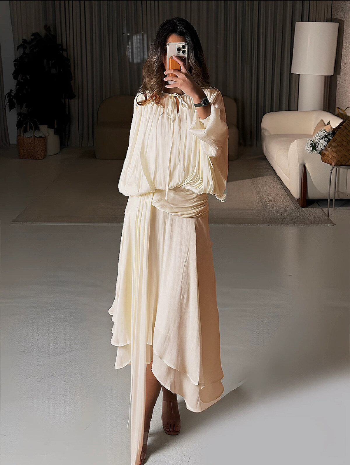 KLÄNNING ETHEREAL PLEATS ECRU_109660.jpg