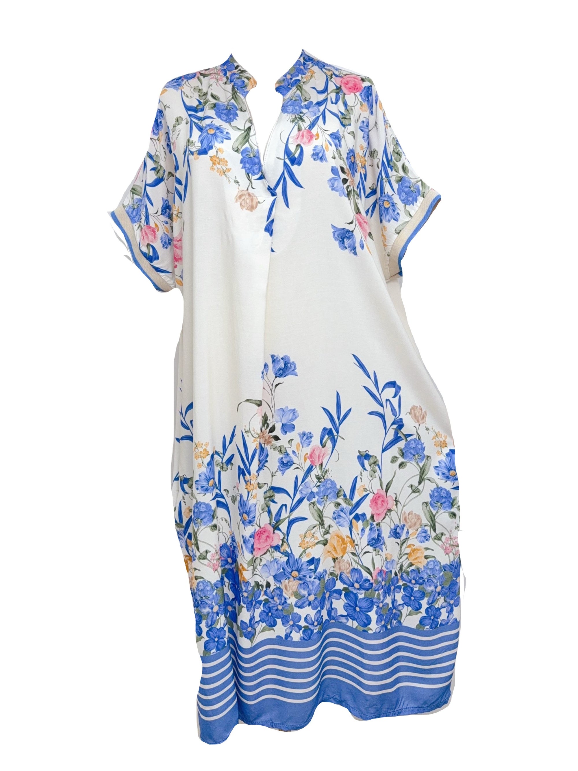 KLÄNNING ROBE FLOWER PRINTED BLUE_98507.jpg