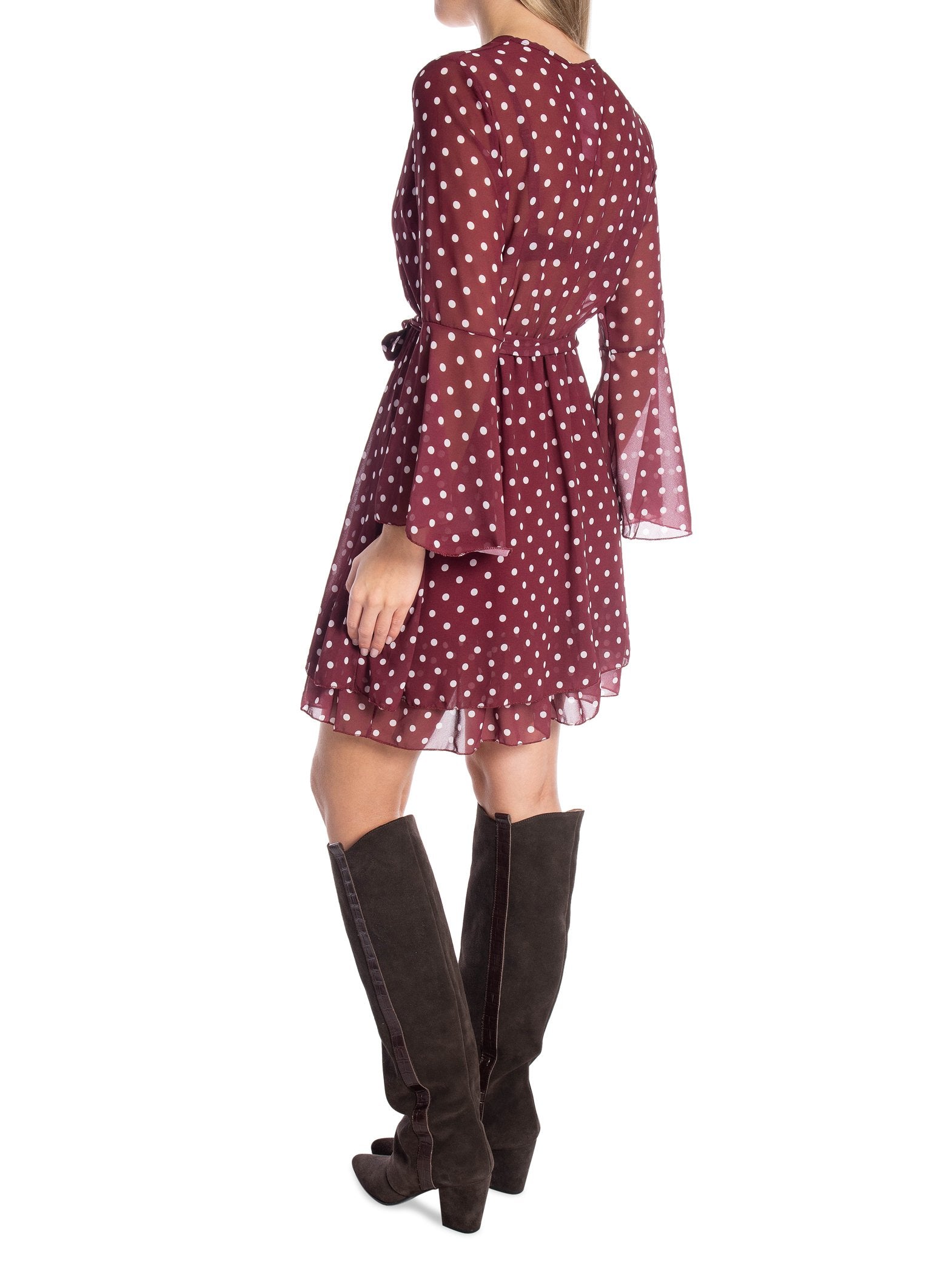 KLÄNNING RUFFLE DOT BURGUNDY_103431.jpg