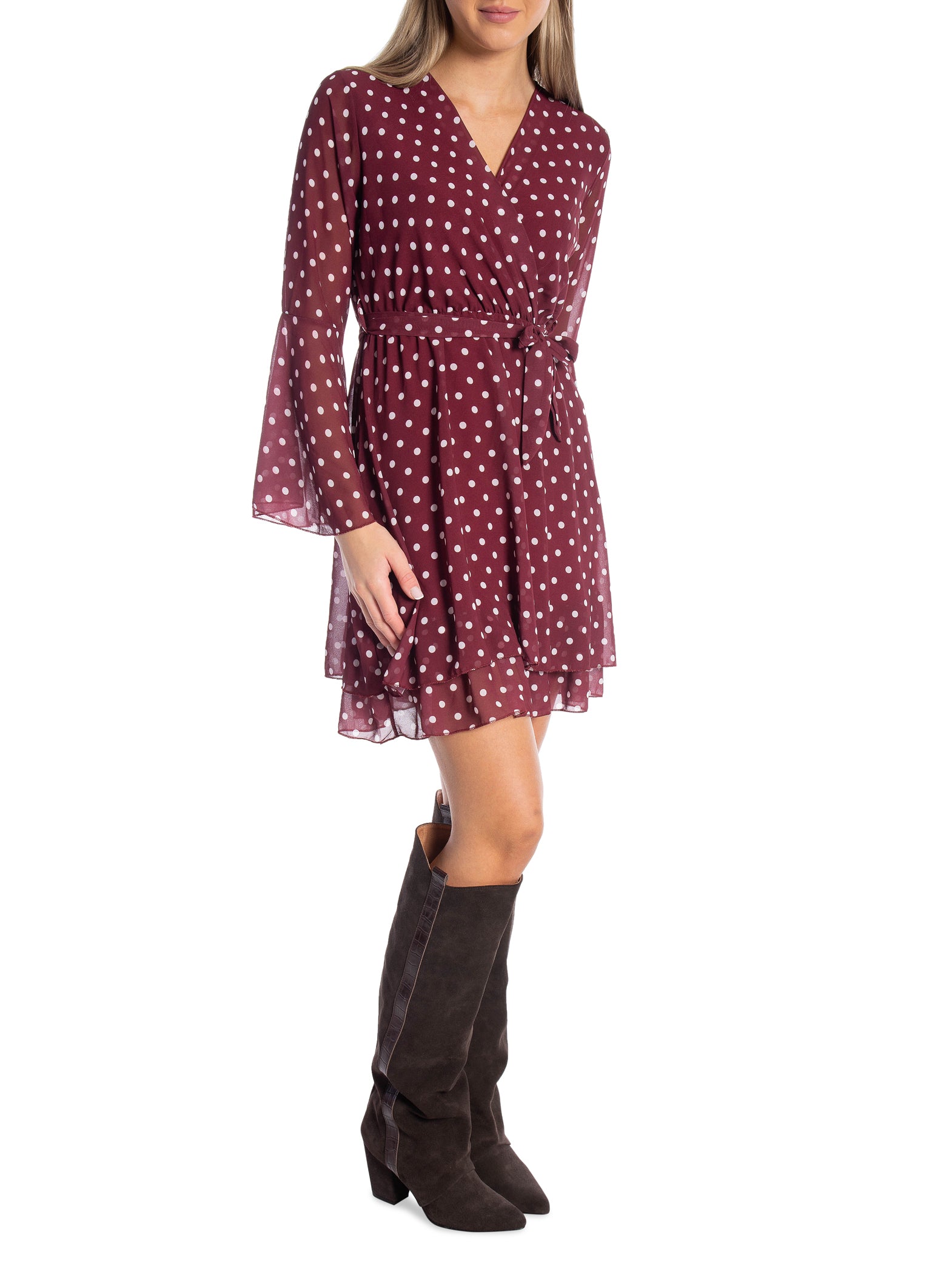 KLÄNNING RUFFLE DOT BURGUNDY_103432.jpg