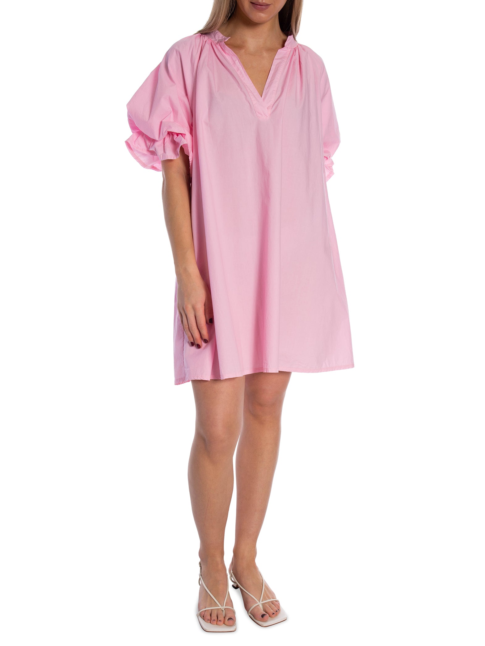 KLÄNNING VOLUMINOUS TIERED RUFFLE SLEEVE SHORT LIGHT PINK_109373.jpg