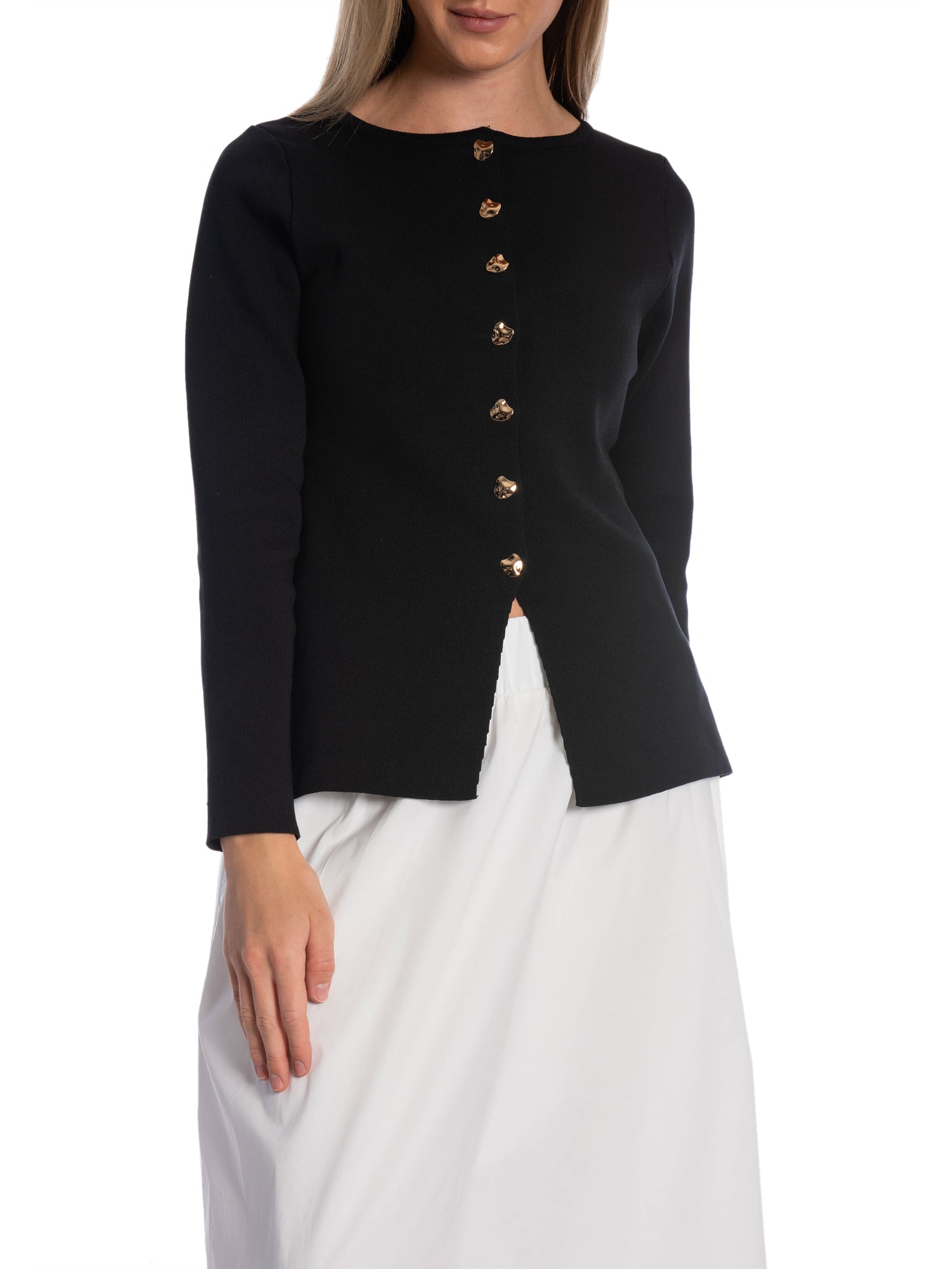 KOFTA GOLD BUTTON FLARED BLACK_111463.jpg