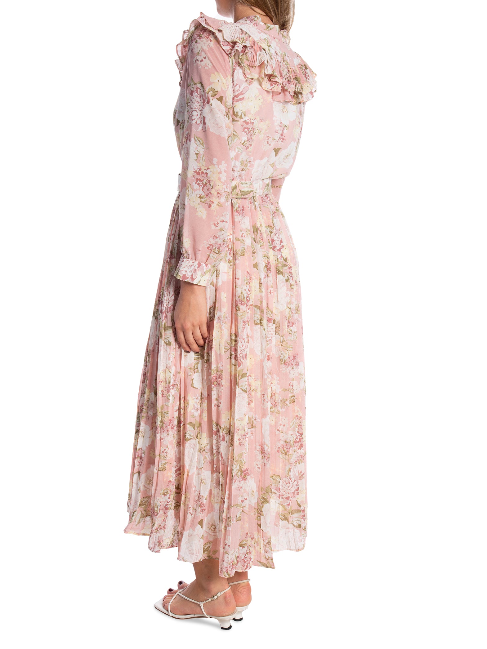 LILY MCBEE KLÄNNING MID LONG PLEATED WITH BELT PINK_97565.jpg