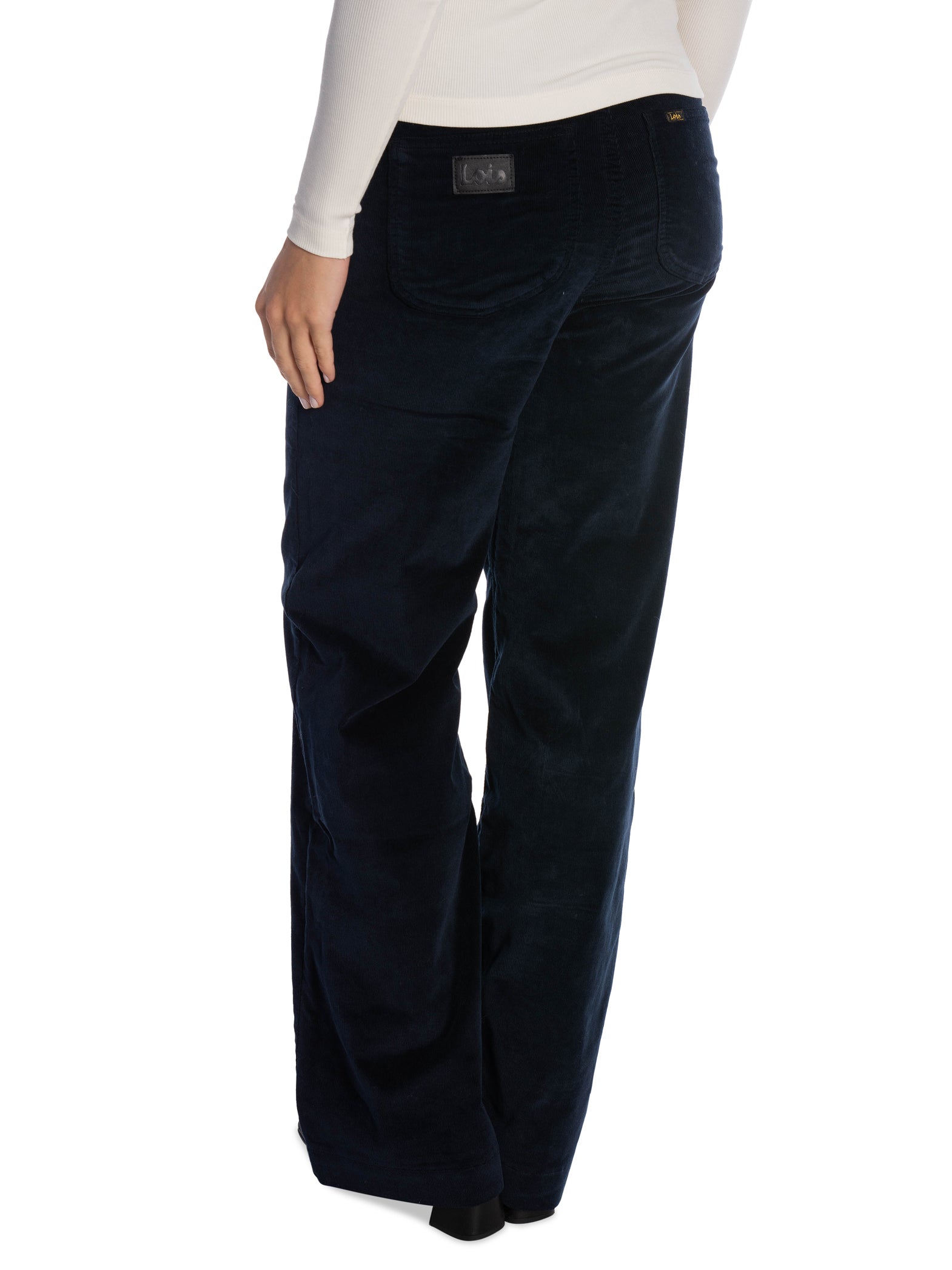 LOIS BYXA PALAZZO MISTRAL SHINY CORD NAVY L32_112789.jpg