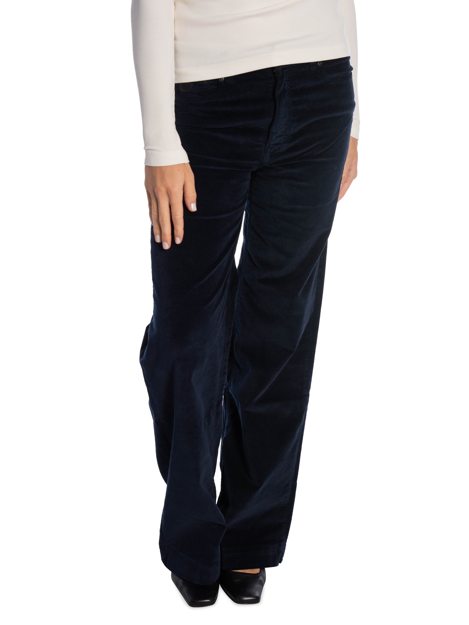 LOIS BYXA PALAZZO MISTRAL SHINY CORD NAVY L32_112790.jpg