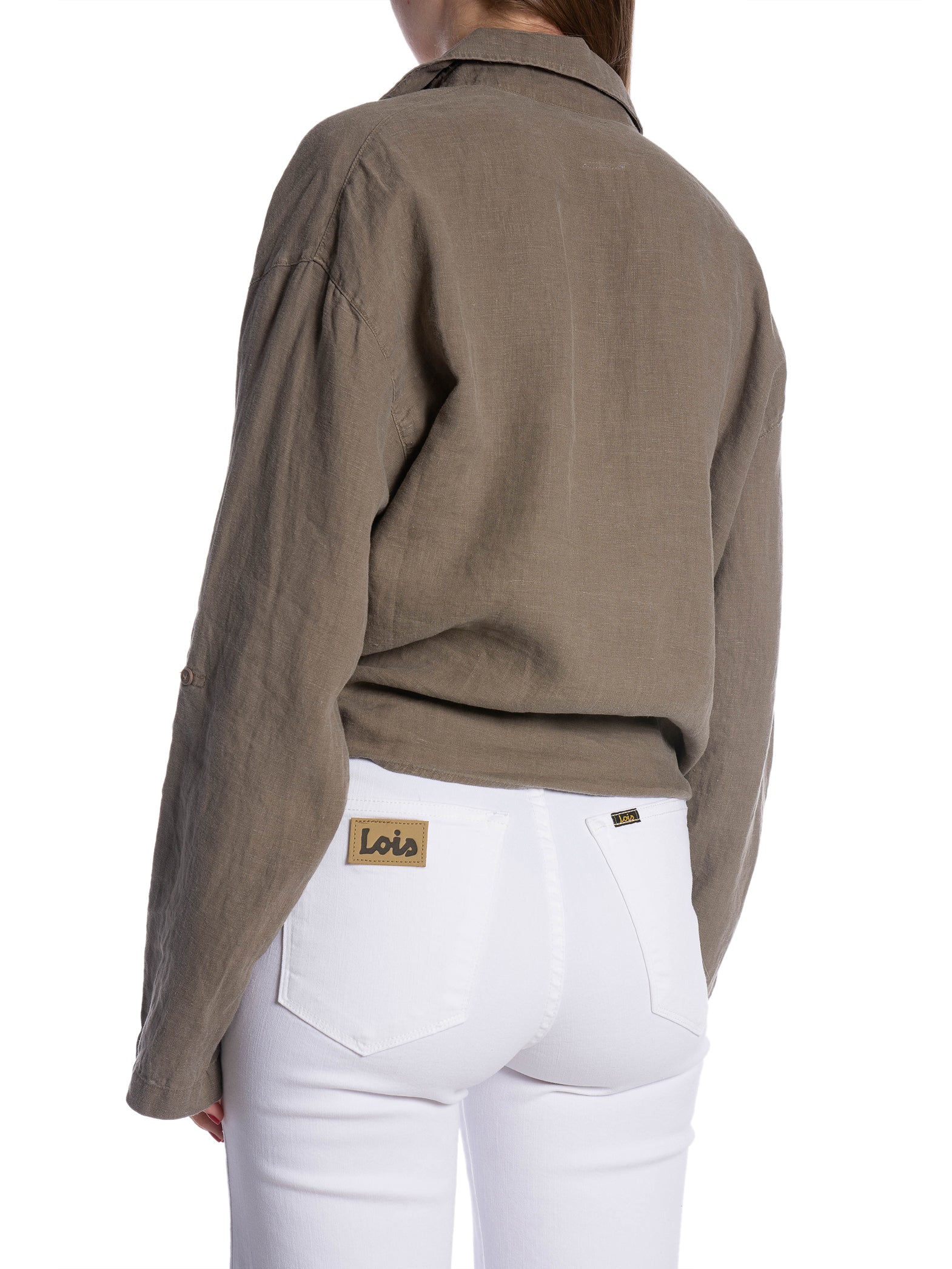 LOIS SKJORTA PIA LINEN HEDGE GREEN_96349.jpg