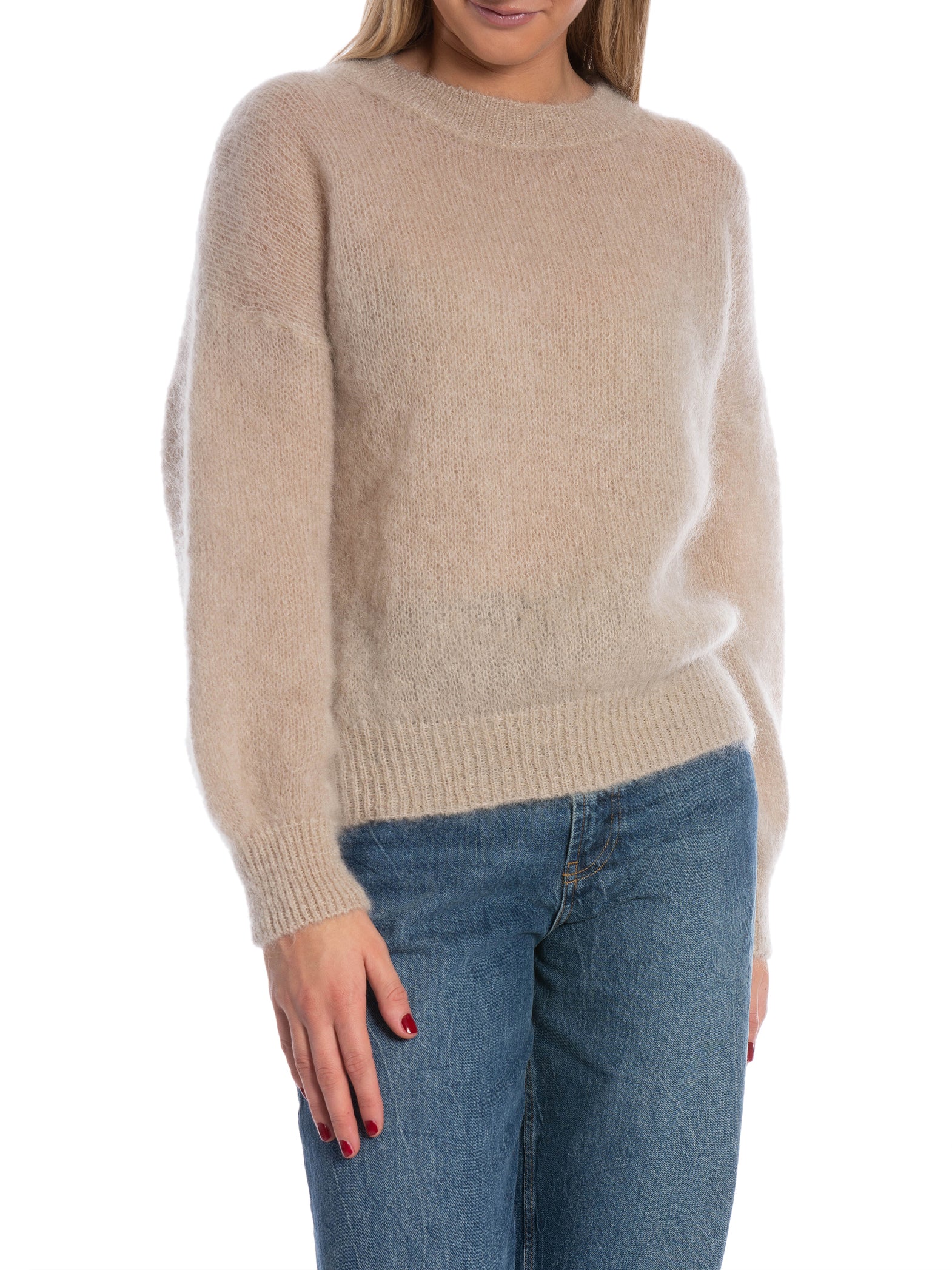 MAËLYS PARIS TRÖJA ROUND NECK MOHAIR TAUPE_93606.jpg