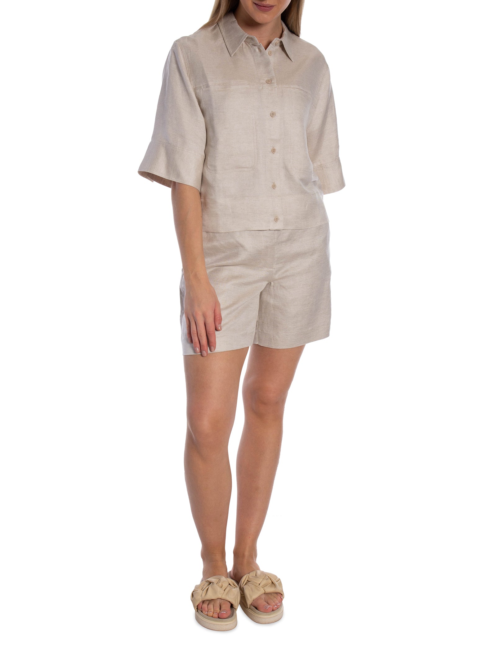 MINUS SKJORTA JUNO CROPPED LINEN NOMAD SAND MELANGE_109984.jpg