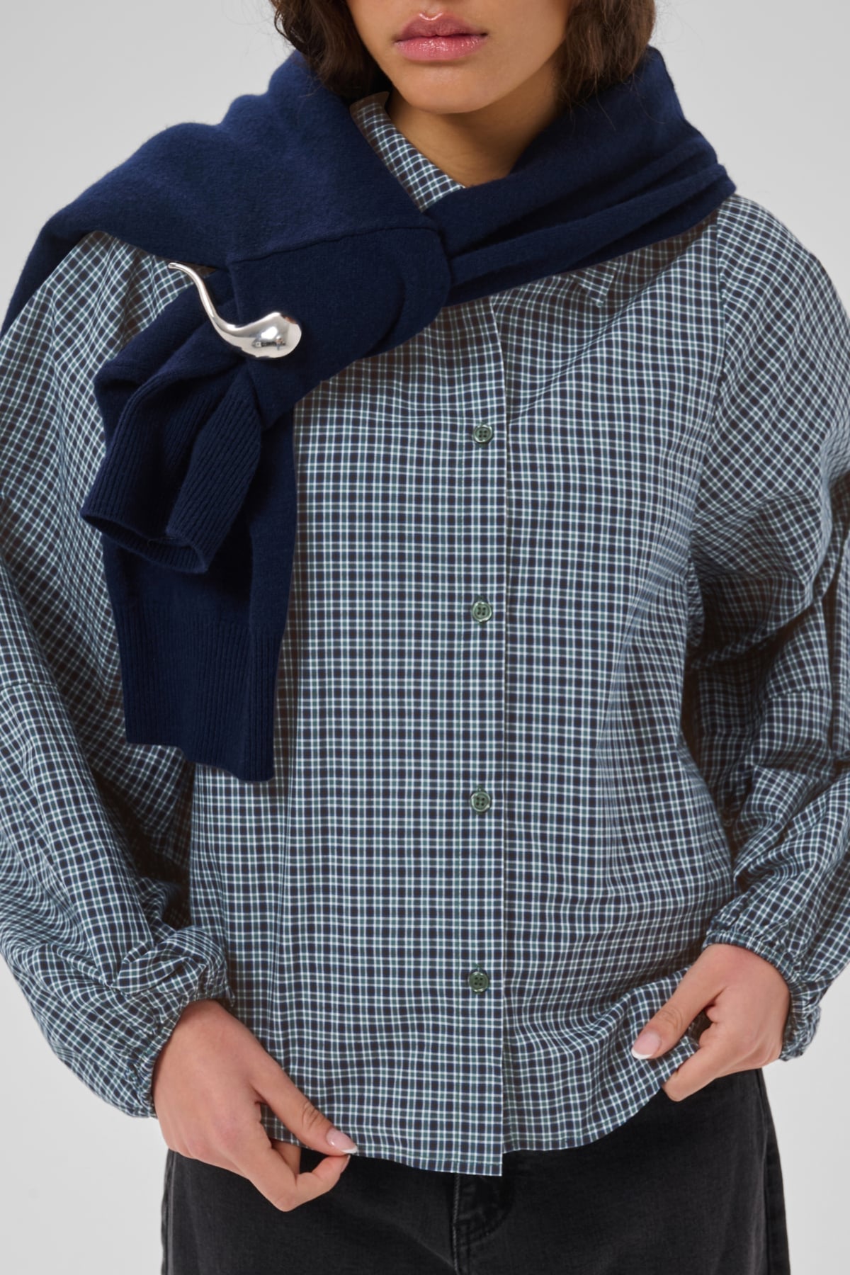 MY ESSENTIAL WARDROBE SKJORTA ILSE DOUGLAS GREEN CHECK_112519.jpg