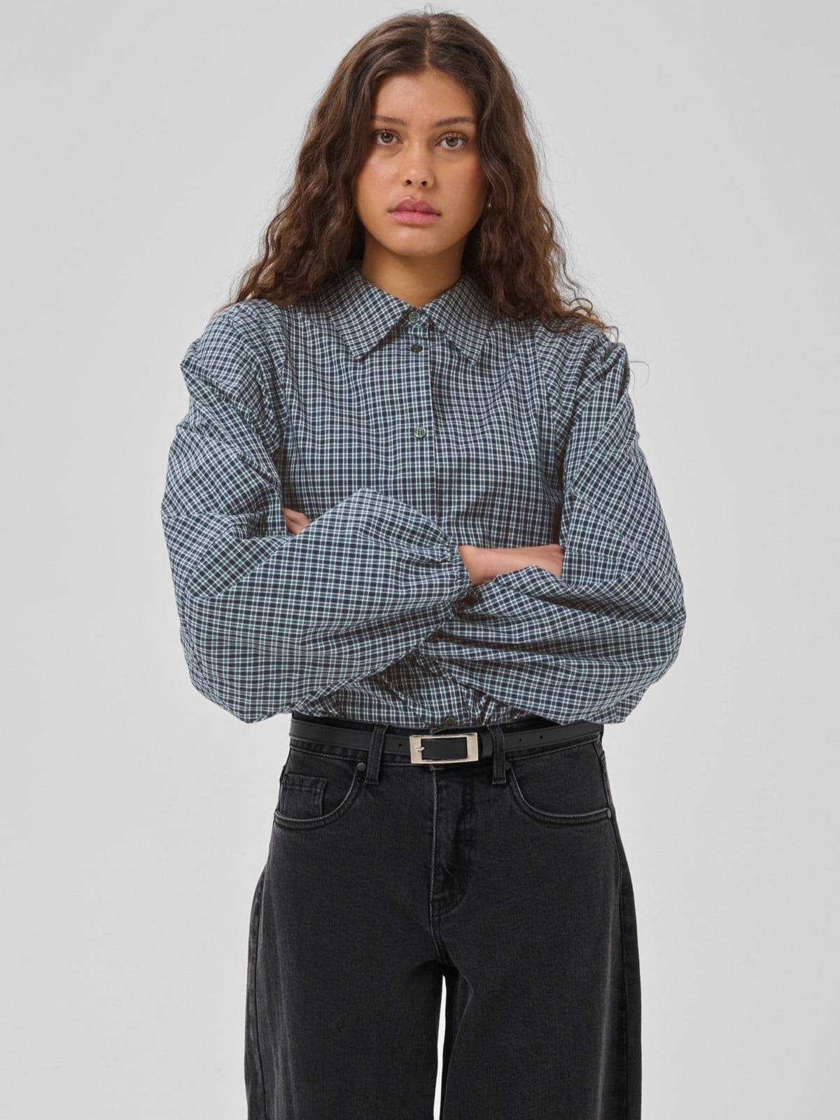MY ESSENTIAL WARDROBE SKJORTA ILSE DOUGLAS GREEN CHECK_112520.jpg