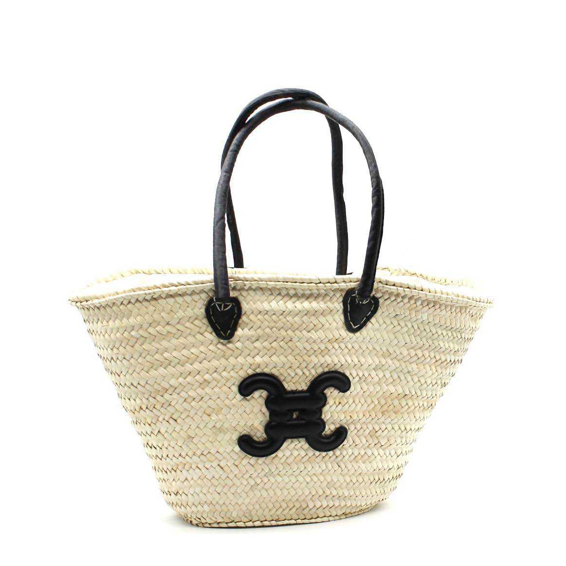 VÄSKA WOVEN STRAW SUMMER BASKET BLACK/NATURAL_111335.jpg
