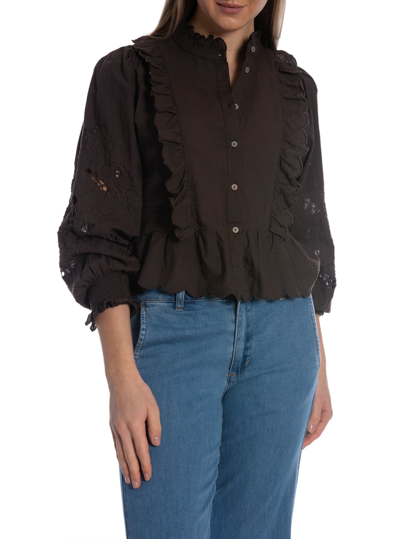 NEO NOIR BLUS PETRINE EMBROIDERY DARK BROWN_109080.jpg