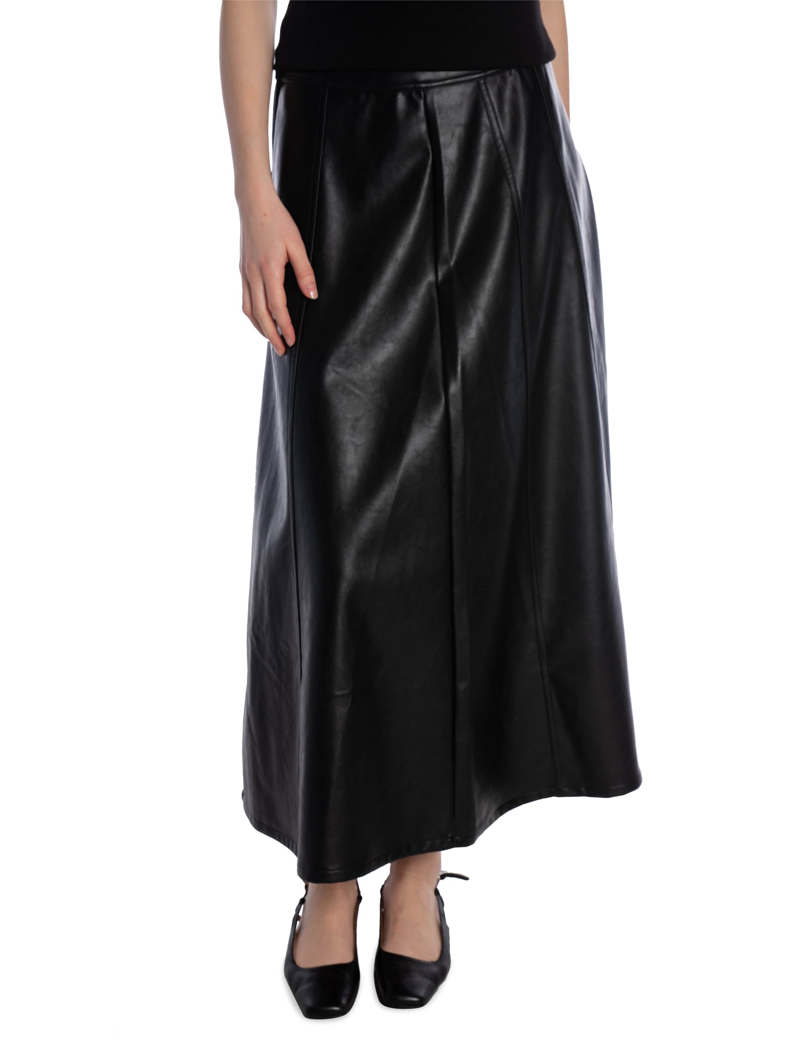 NEO NOIR KJOL RAYA FAUX BLACK_107465.jpg