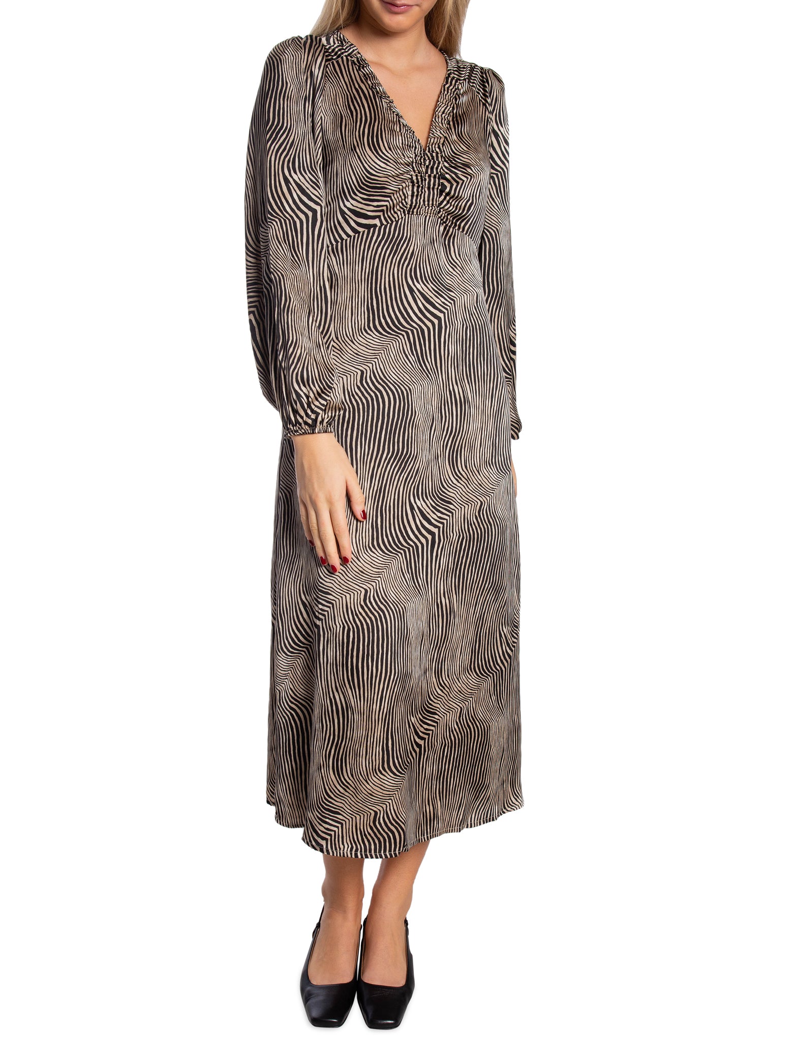 NEO NOIR KLÄNNING ISOBEL FLOATING WAVE DARK SAND_93764.jpg