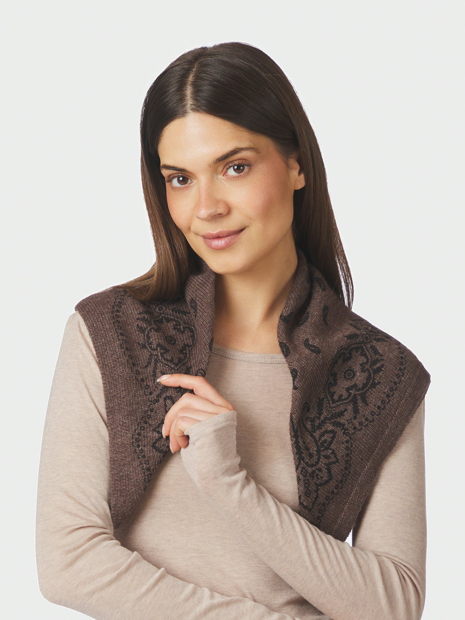 NEO NOIR SJAL ADELINA PAISLEY BROWN MELANGE_111964.jpg