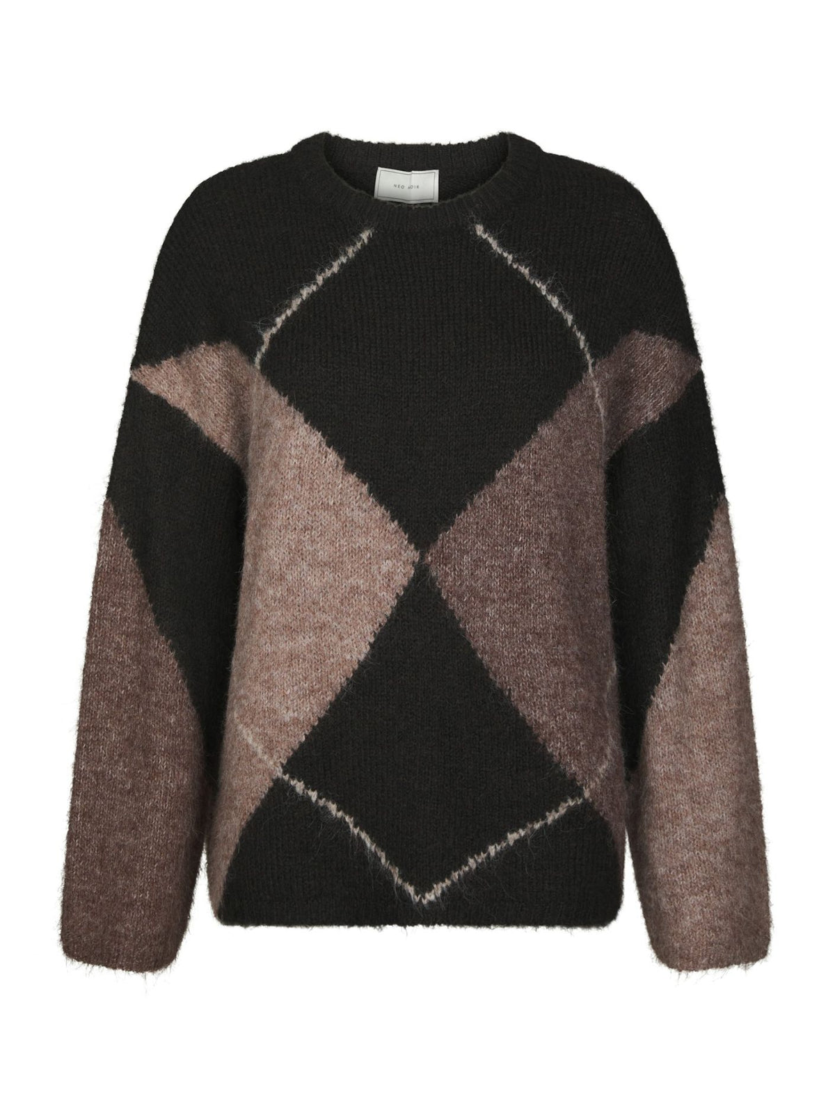 NEO NOIR TRÖJA INGA CHECK FLUFF DARK BROWN_112012.jpg