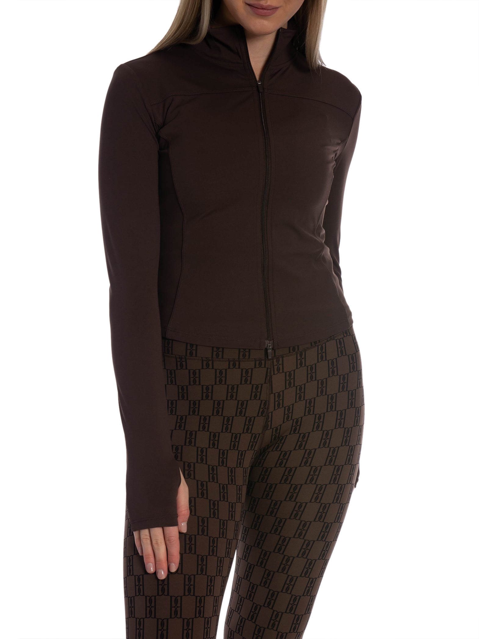 NEO NOIR TRÖJA NOLANA ZIP CHOCOLATE BROWN_110003.jpg