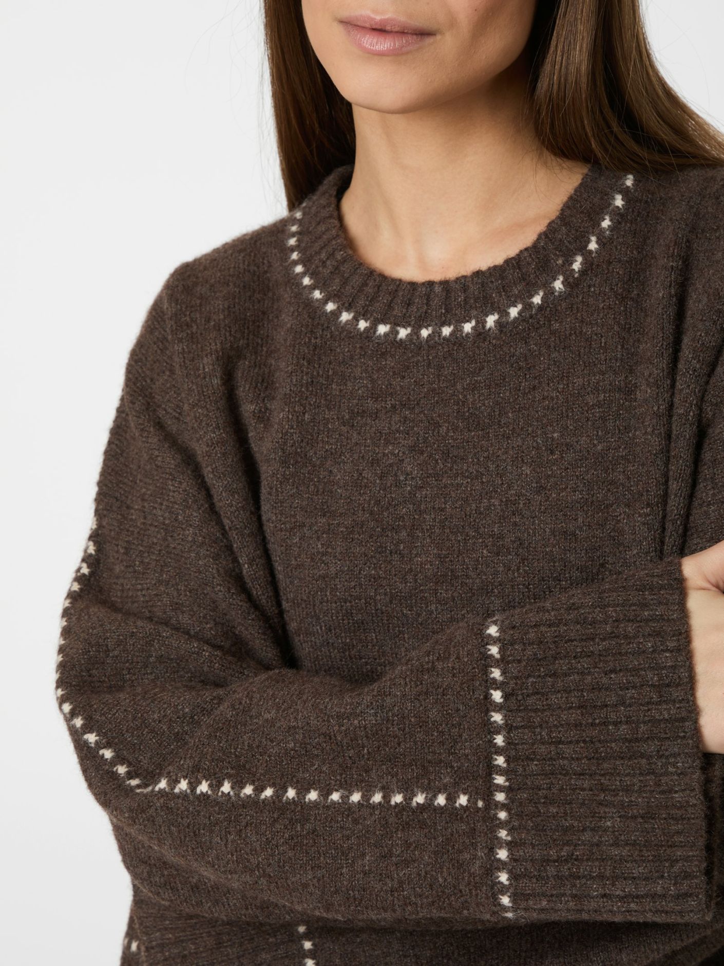 NEO NOIR TRÖJA ROEME STITCH BROWN MELANGE_100296.jpg