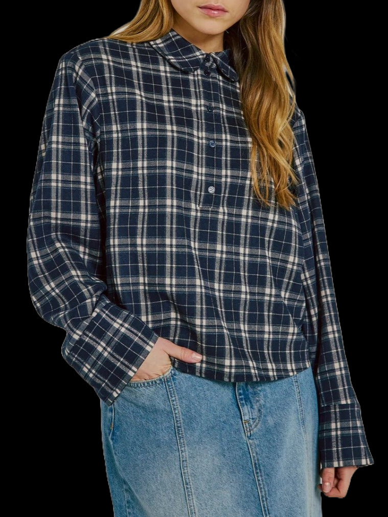 NORR SKJORTA SYLVANA NAVY CHECK_102645.jpg