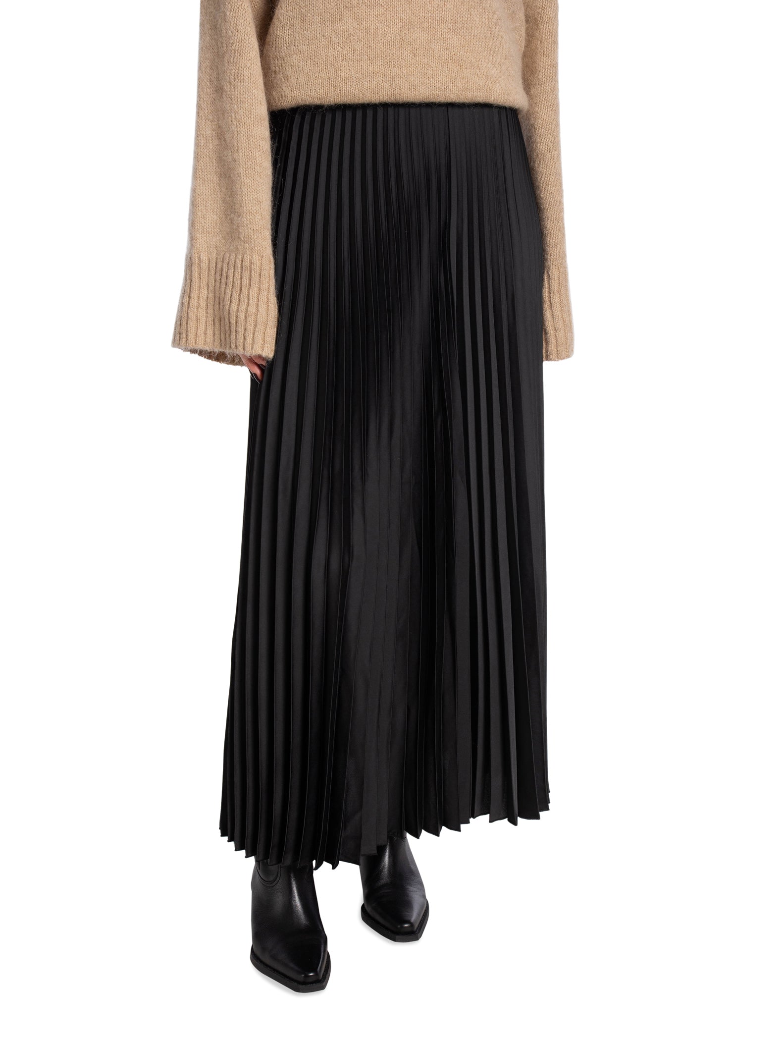 SELECTED FEMME KJOL TINA HW ANKLE PLISSE BLACK_83943.jpg
