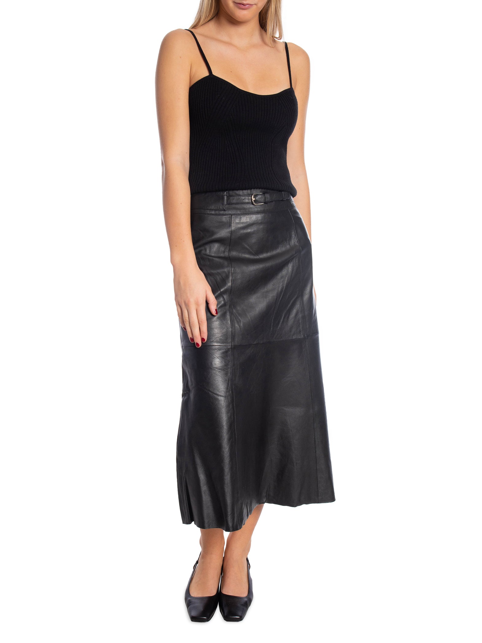 SELECTED FEMME SKINNKJOL ELLA HW LEATHER BLACK_93784.jpg