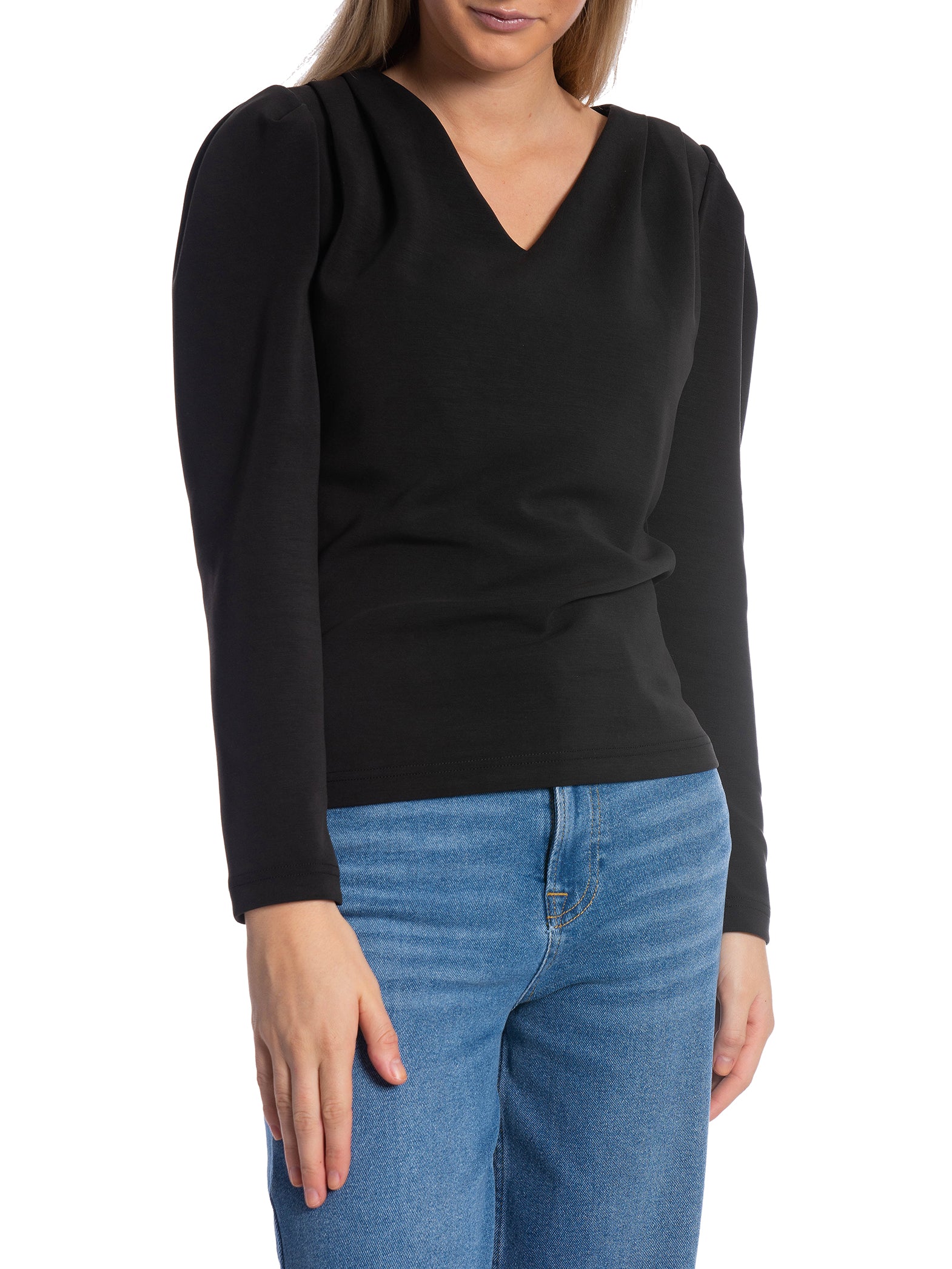 SELECTED FEMME TOPP FENJA V-NECK BLACK_94202.jpg