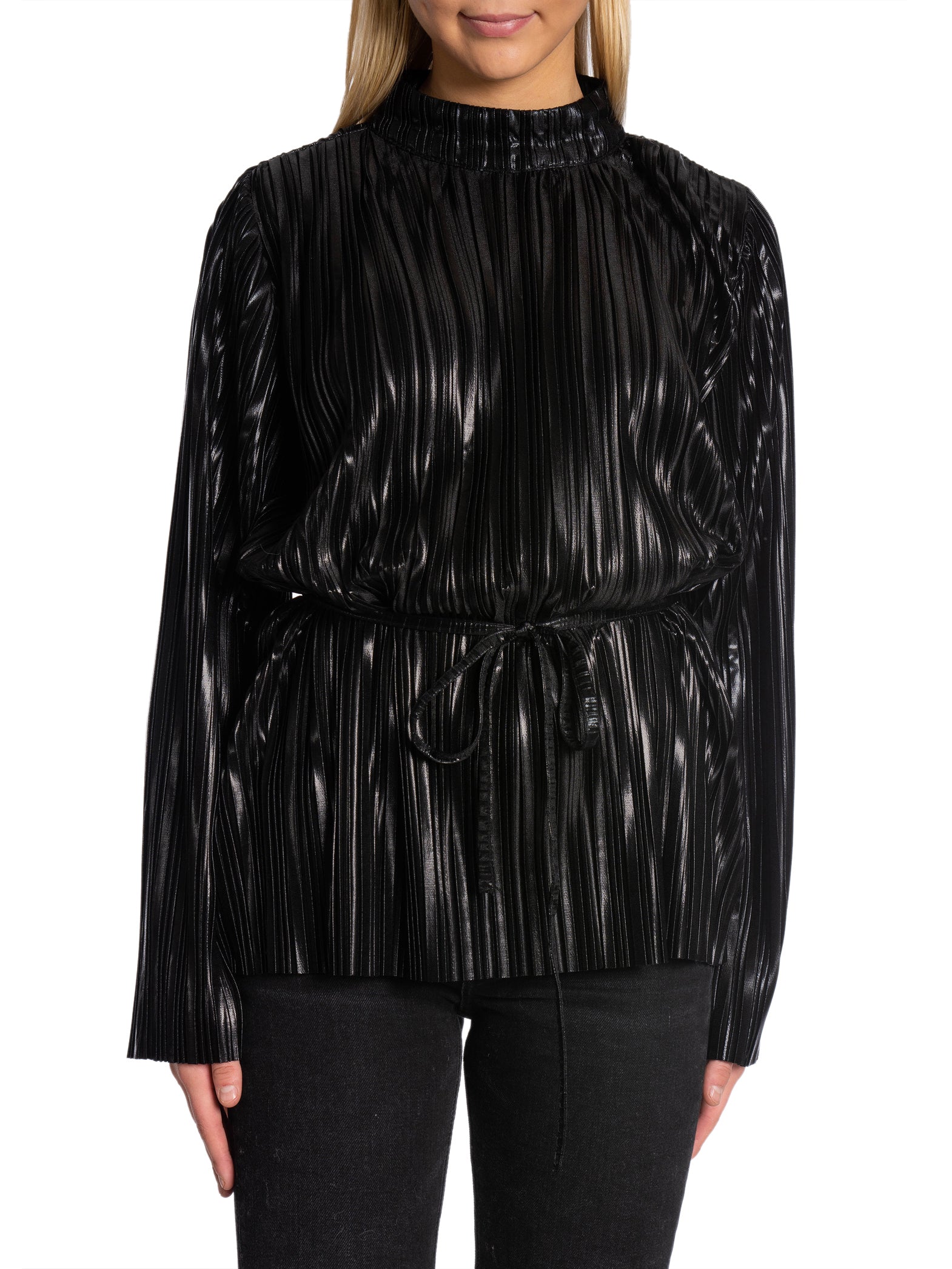 SELECTED FEMME TOPP NALINE  PLISSE BLACK_81928.jpg
