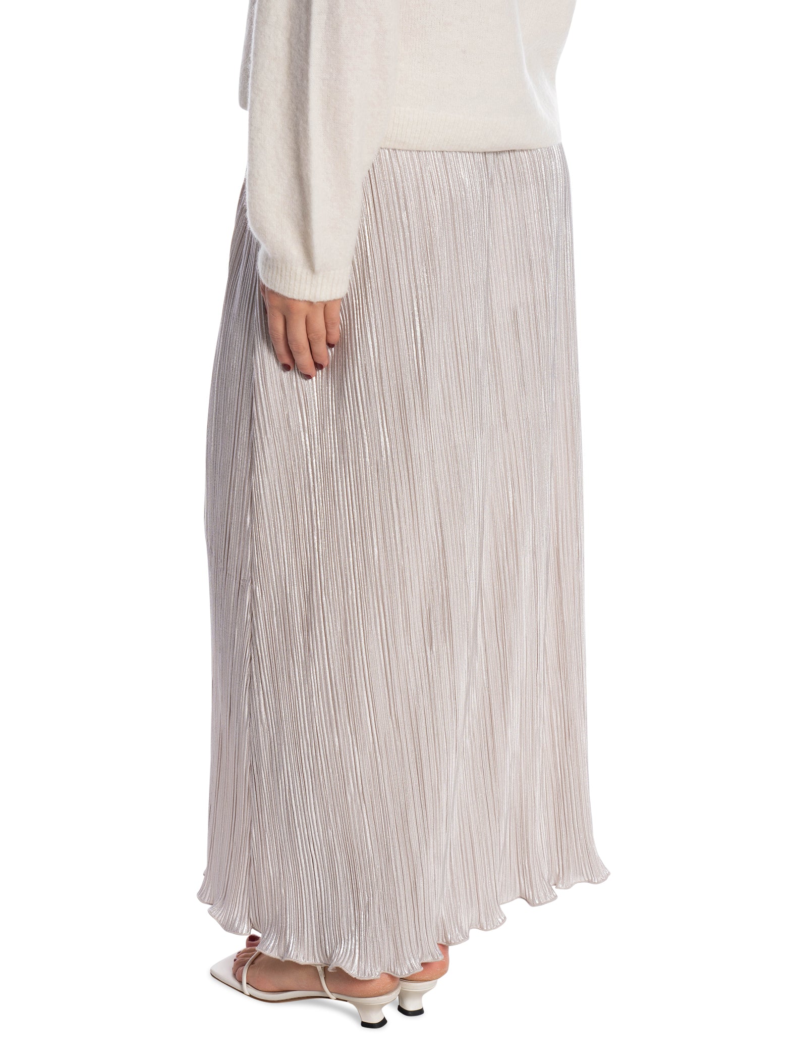SOFT REBELS KJOL NEVAEH SILVER PLISSÉ_93150.jpg