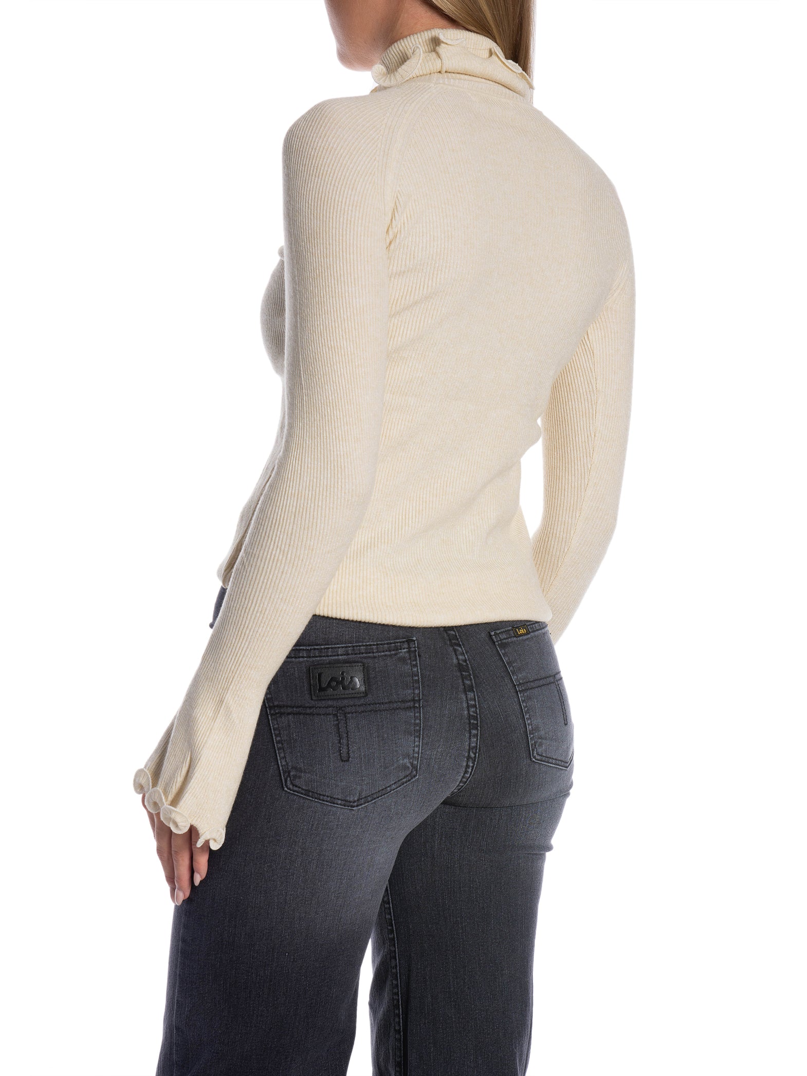 TOPP LETTUCE HEM POLO ECRU_102246.jpg