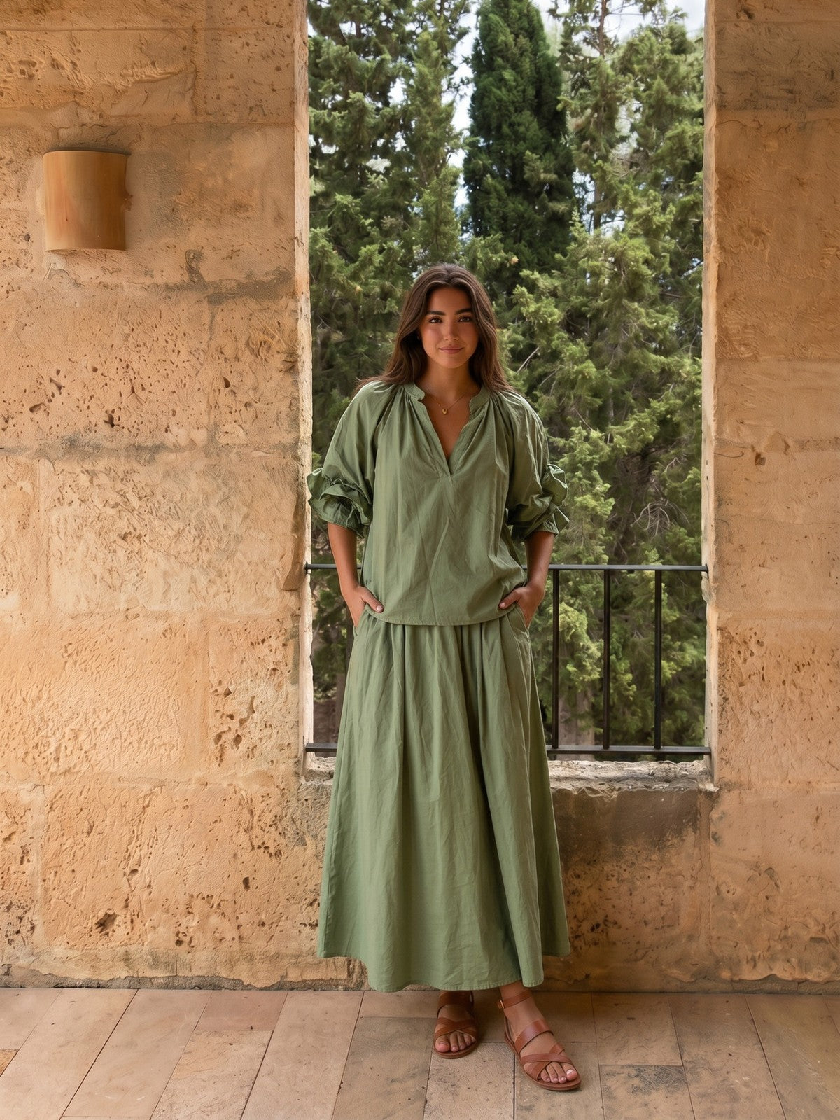 TOPP ROMANTIC PUFF SLEEVE KHAKI_111161.jpg