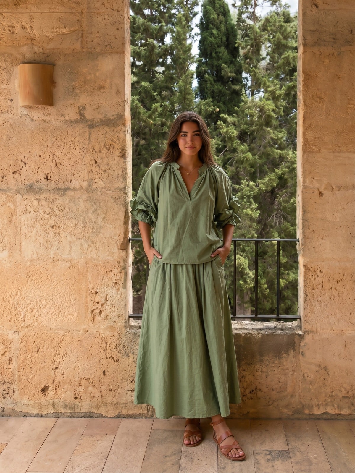 TOPP ROMANTIC PUFF SLEEVE KHAKI_111161.jpg