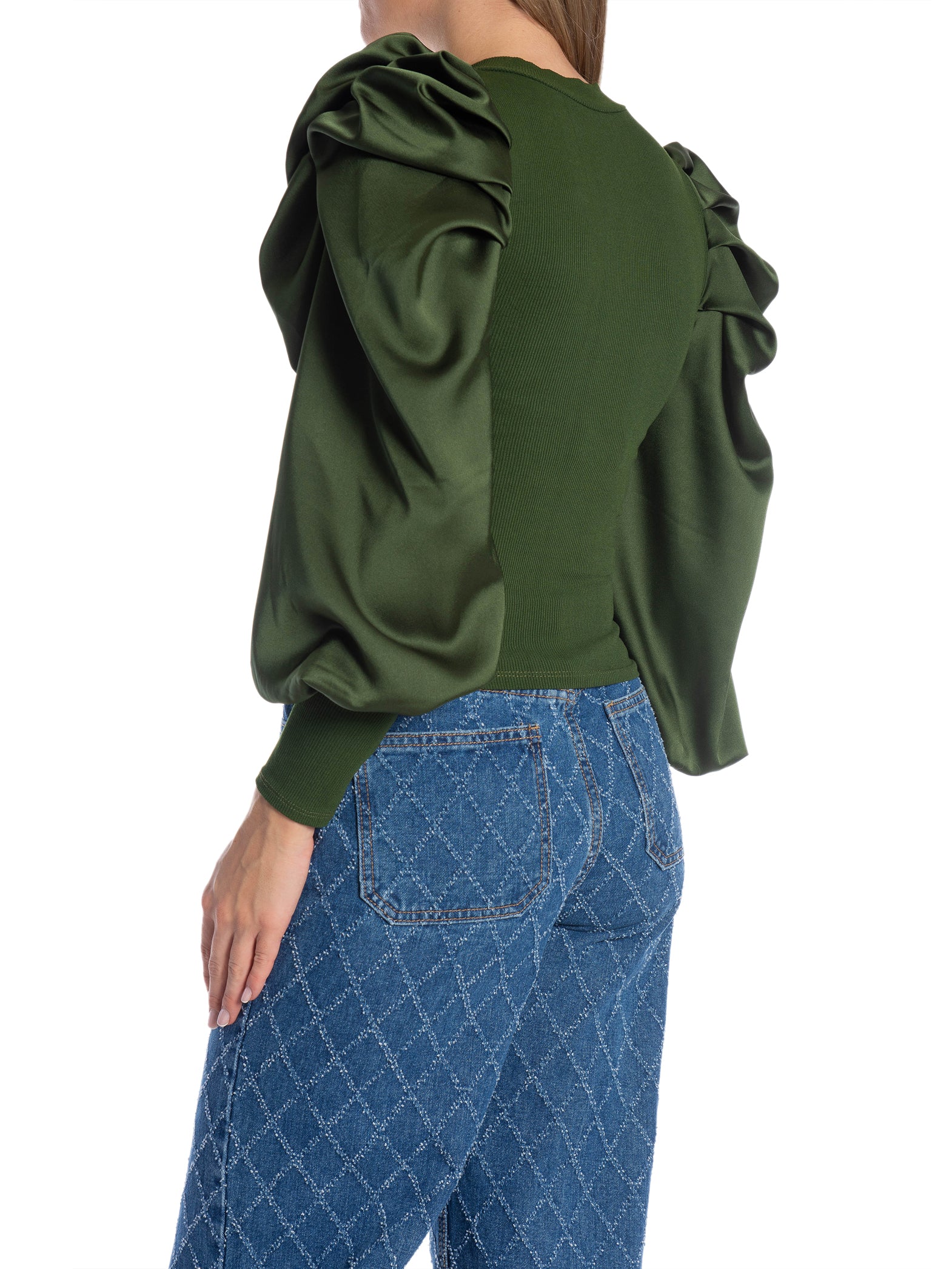 TOPP SATIN PUFF SLEEVES GREEN_103470.jpg
