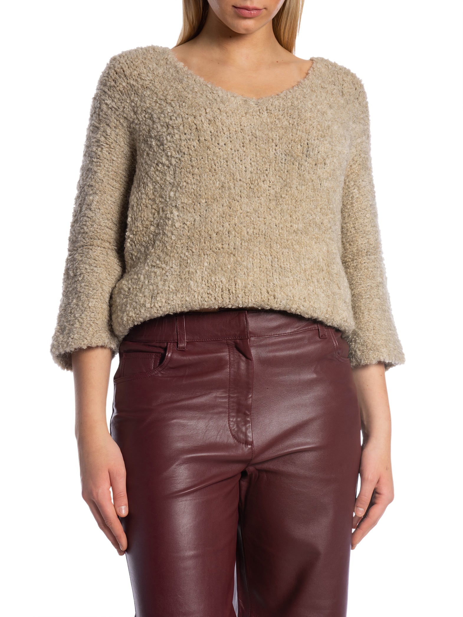 TOPP V-NECK TEDDY TAUPE_93428.jpg