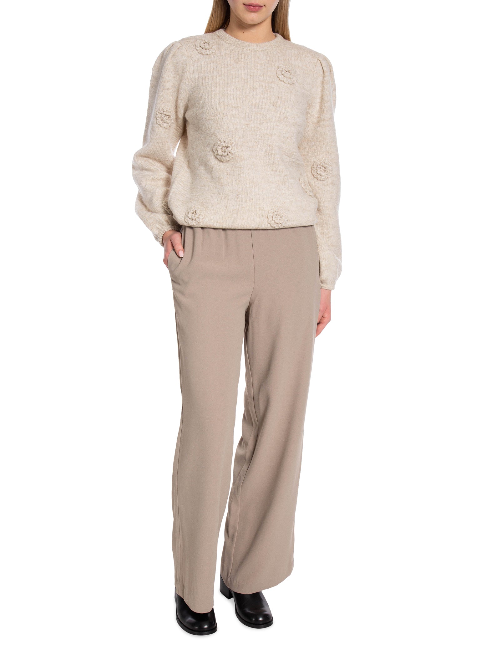 Y.A.S TRÖJA YASROSEY LS KNIT PULLOVER BIRCH MELANGE_84321.jpg